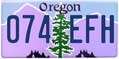OR license plate 074EFH