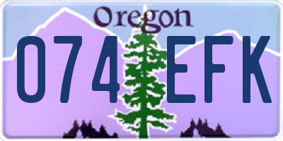 OR license plate 074EFK