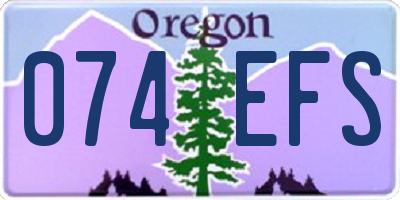 OR license plate 074EFS