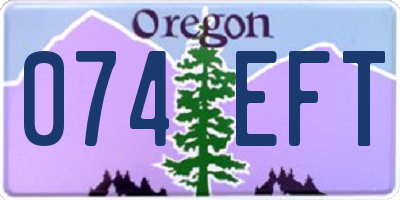 OR license plate 074EFT