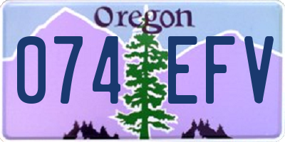OR license plate 074EFV
