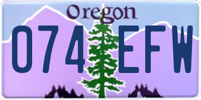 OR license plate 074EFW