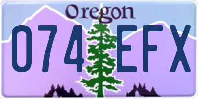 OR license plate 074EFX