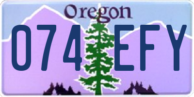 OR license plate 074EFY