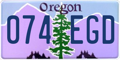 OR license plate 074EGD