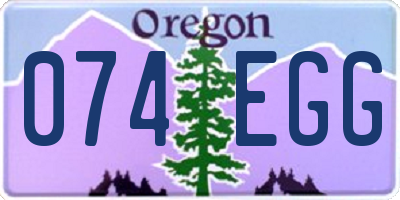 OR license plate 074EGG