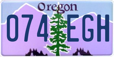 OR license plate 074EGH
