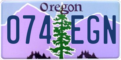OR license plate 074EGN