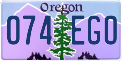 OR license plate 074EGO