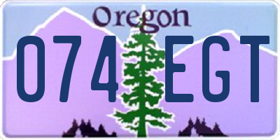 OR license plate 074EGT