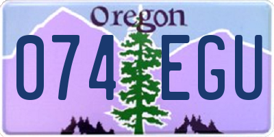 OR license plate 074EGU