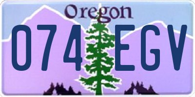 OR license plate 074EGV