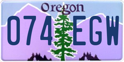 OR license plate 074EGW