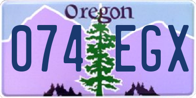 OR license plate 074EGX