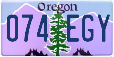 OR license plate 074EGY