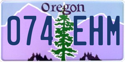 OR license plate 074EHM