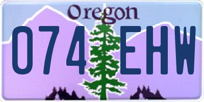 OR license plate 074EHW