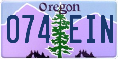 OR license plate 074EIN