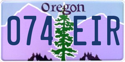 OR license plate 074EIR