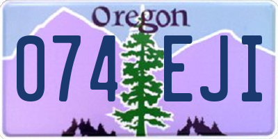 OR license plate 074EJI