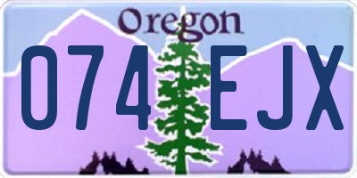 OR license plate 074EJX