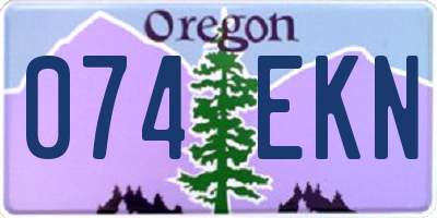 OR license plate 074EKN