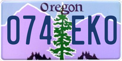 OR license plate 074EKO