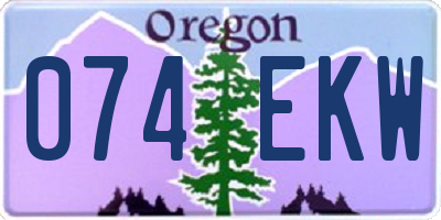 OR license plate 074EKW