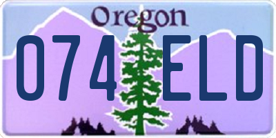 OR license plate 074ELD