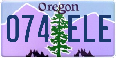OR license plate 074ELE