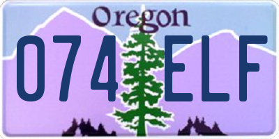 OR license plate 074ELF