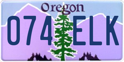 OR license plate 074ELK