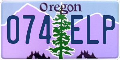 OR license plate 074ELP