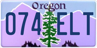 OR license plate 074ELT