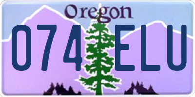 OR license plate 074ELU