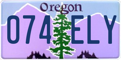 OR license plate 074ELY