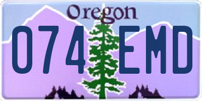 OR license plate 074EMD