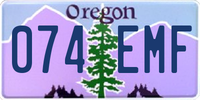 OR license plate 074EMF