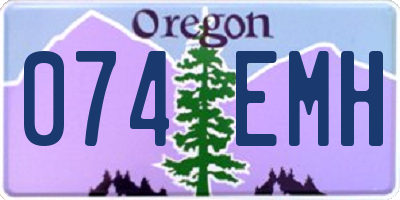 OR license plate 074EMH