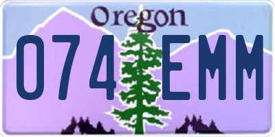 OR license plate 074EMM