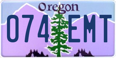 OR license plate 074EMT