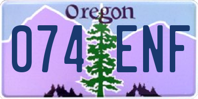 OR license plate 074ENF