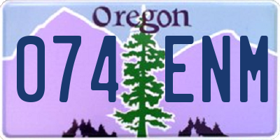 OR license plate 074ENM