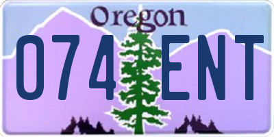 OR license plate 074ENT