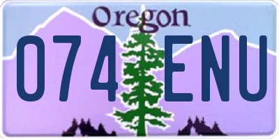 OR license plate 074ENU