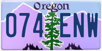 OR license plate 074ENW