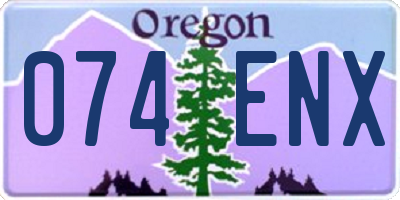 OR license plate 074ENX