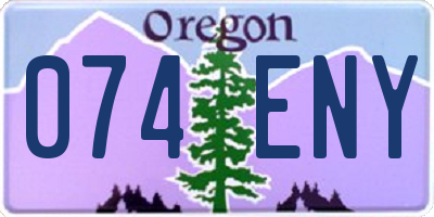 OR license plate 074ENY