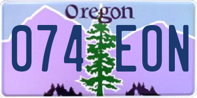 OR license plate 074EON