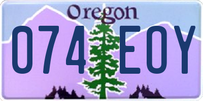 OR license plate 074EOY